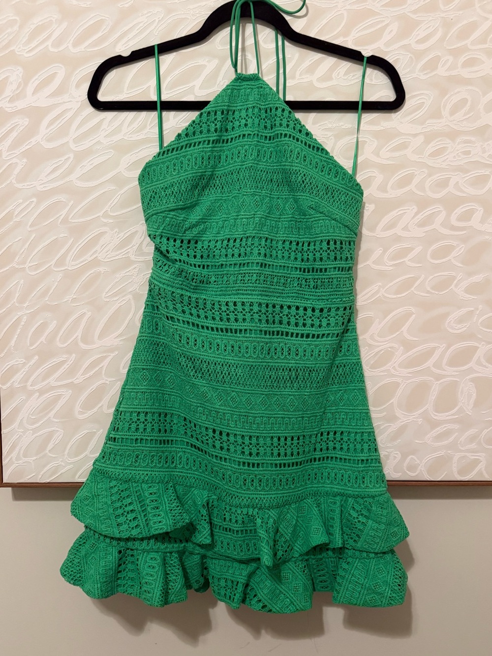 Mustard Seed Emerald Green Crochet Halter Dress